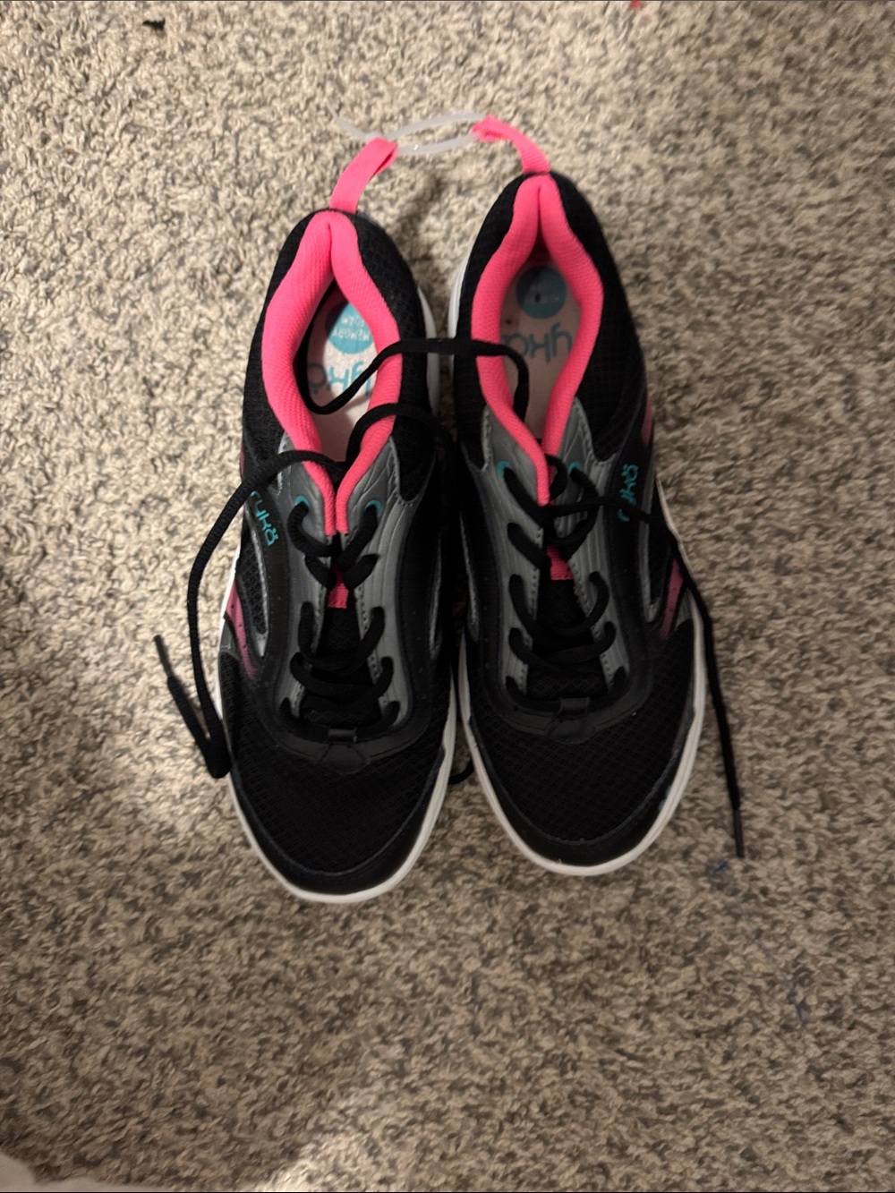 Ryka Women's Black and Pink Sneakers
